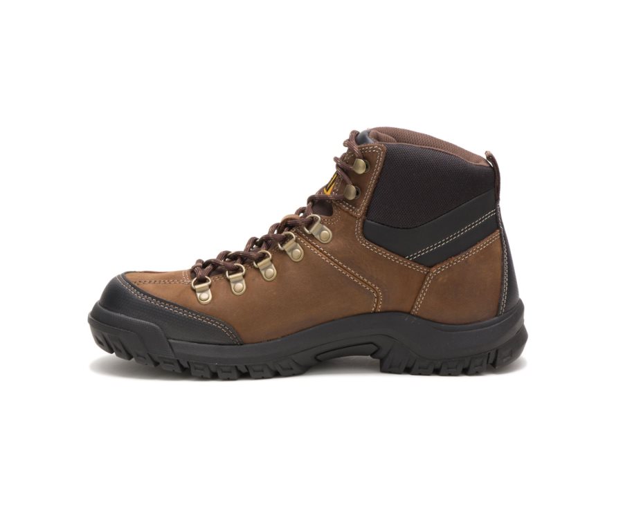 Botas De Seguridad Caterpillar CAT Threshold Impermeables Hombre Marrones | CAT-758XL