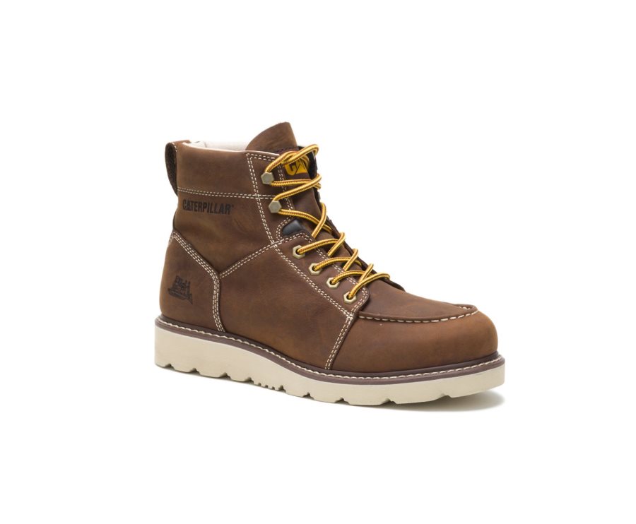 Botas De Seguridad Caterpillar CAT Tradesman Hombre Chocolate Marrones | CAT-832ZN