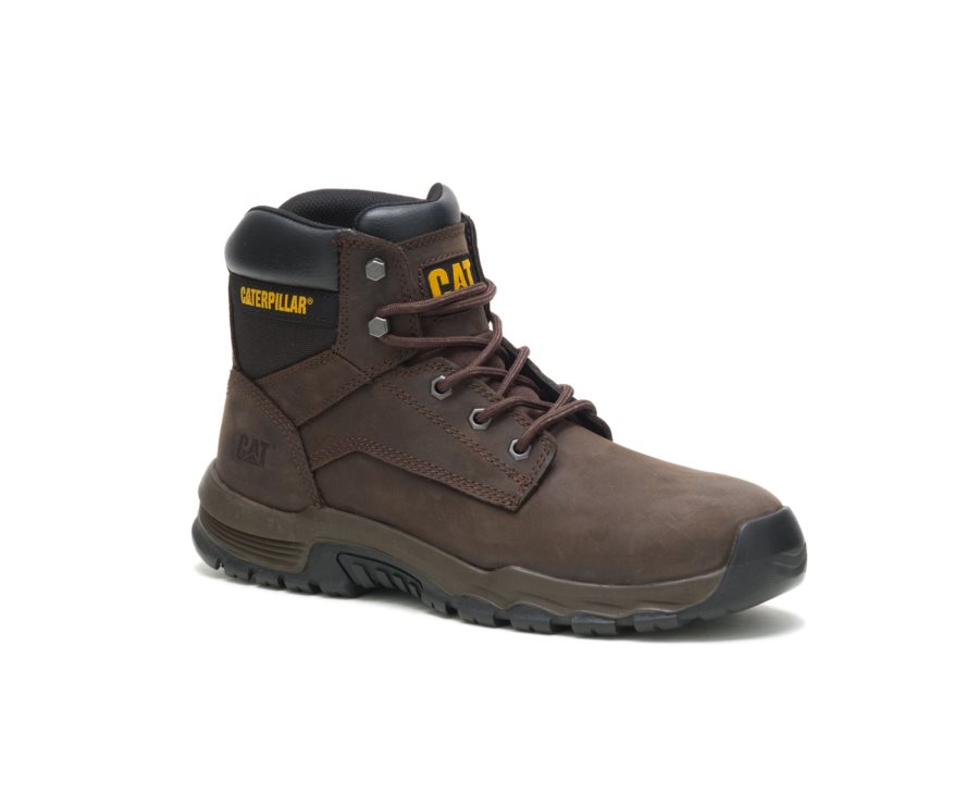 Botas De Seguridad Caterpillar CAT Upholder Impermeables Steel Puntera Hombre Chocolate Oscuro | CAT-486WF