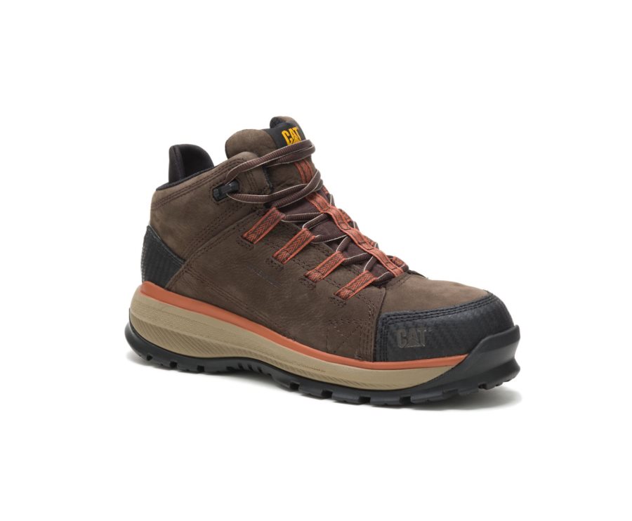 Botas De Seguridad Caterpillar CAT Utilize Impermeables Alloy Puntera Hombre Chocolate Oscuro | CAT-723TJ