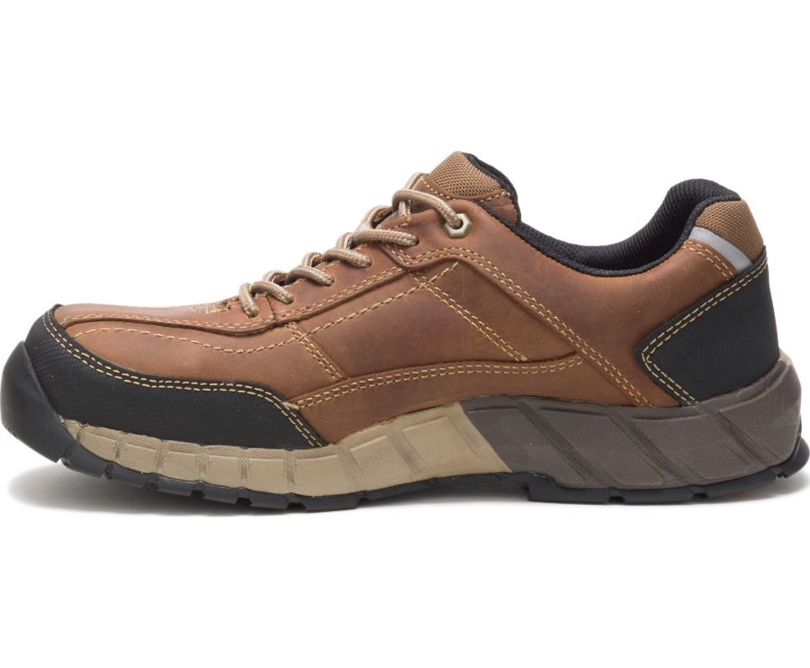 Zapatillas Caterpillar CAT Streamline Cuero Composite Puntera Hombre Marrones | CAT-105KV