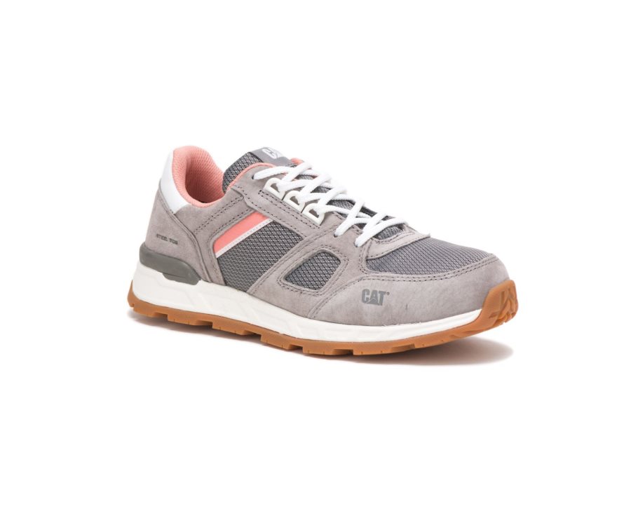 Zapatillas Caterpillar CAT Woodward Steel Puntera Mujer Arena Gris | CAT-234GR