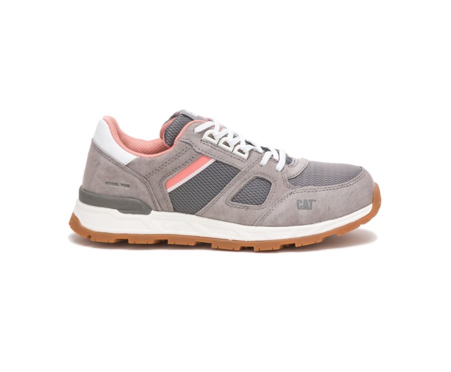 Zapatillas Caterpillar CAT Woodward Steel Puntera Mujer Arena Gris | CAT-234GR