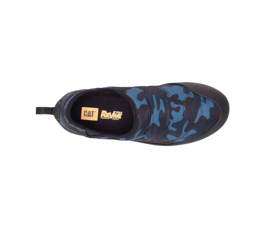 Zapatos Casuales Caterpillar CAT Crossover Slip On Hombre Azules Camuflaje | CAT-838KO