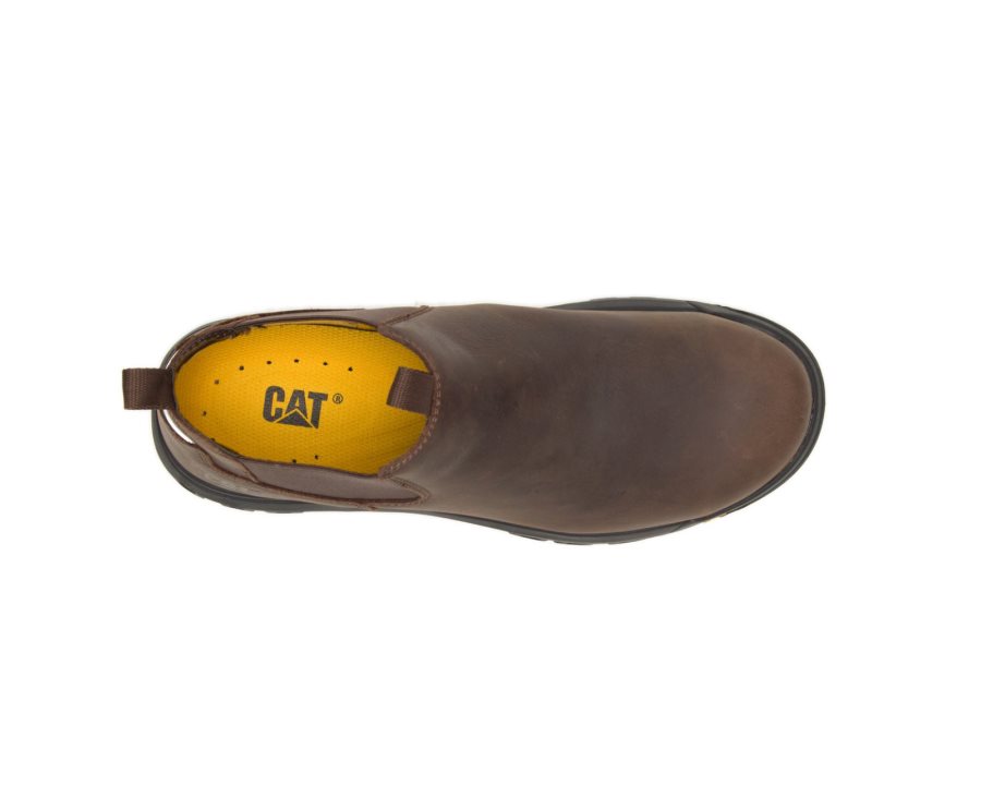 Zapatos Casuales Caterpillar CAT Outline Slip-On Steel Puntera Hombre Marrones | CAT-975DP