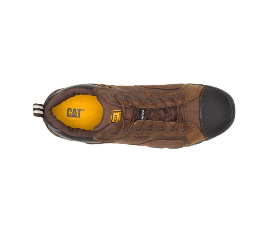 Zapatos De Seguridad Caterpillar CAT Argon Composite Puntera Hombre Marrones Oscuro | CAT-516RK