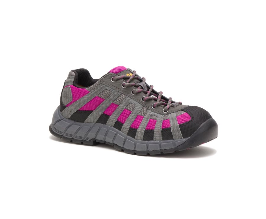 Zapatos De Seguridad Caterpillar CAT Switch Steel Puntera Mujer Gris Oscuro Rosas | CAT-935DT