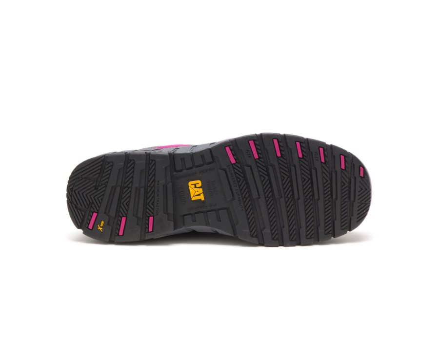 Zapatos De Seguridad Caterpillar CAT Switch Steel Puntera Mujer Gris Oscuro Rosas | CAT-935DT